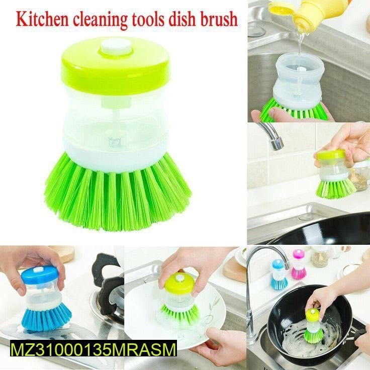 1 Pc Dishwashing Brush With Soap Dispenser